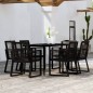 vidaXL Juego de comedor para jardín 7 piezas negro vidaXL Juego de comedor para jardín 7 piezas negro