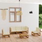 vidaXL Muebles de jardín 6 piezas con cojines de madera de pino maciza vidaXL Muebles de jardín 6 piezas con cojines de madera de pino maciza