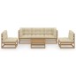 vidaXL Muebles de jardín 6 piezas con cojines de madera de pino maciza vidaXL Muebles de jardín 6 piezas con cojines de madera de pino maciza