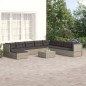 vidaXL Set de muebles de jardín 9 pzas y cojines ratán sintético gris vidaXL Set de muebles de jardín 9 pzas y cojines ratán sintético gris