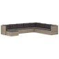 vidaXL Set de muebles de jardín 9 pzas y cojines ratán sintético gris vidaXL Set de muebles de jardín 9 pzas y cojines ratán sintético gris
