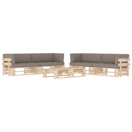 vidaXL Muebles de palets 6 pzas y cojines madera pino impregnada
