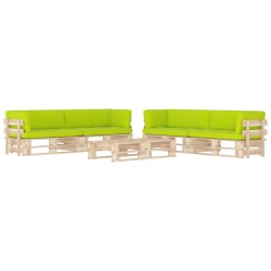 vidaXL Muebles de palets 6 pzas y cojines madera pino impregnada
