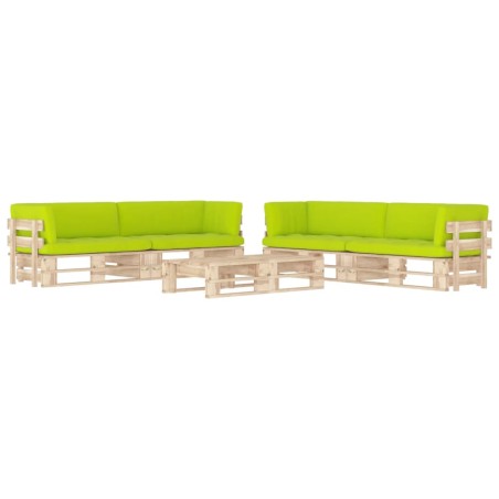 vidaXL Muebles de palets 6 pzas y cojines madera pino impregnada