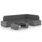 vidaXL Juego muebles de jardín 5 pzas y cojines ratán sintético gris vidaXL Juego muebles de jardín 5 pzas y cojines ratán sintético gris