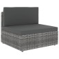 vidaXL Juego muebles de jardín 5 pzas y cojines ratán sintético gris vidaXL Juego muebles de jardín 5 pzas y cojines ratán sintético gris