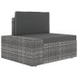vidaXL Juego muebles de jardín 5 pzas y cojines ratán sintético gris vidaXL Juego muebles de jardín 5 pzas y cojines ratán sintético gris