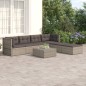 vidaXL Set de muebles de jardín 6 pzas y cojines ratán sintético gris vidaXL Set de muebles de jardín 6 pzas y cojines ratán sintético gris