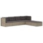 vidaXL Set de muebles de jardín 6 pzas y cojines ratán sintético gris vidaXL Set de muebles de jardín 6 pzas y cojines ratán sintético gris