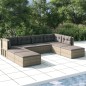 vidaXL Set de muebles de jardín 8 pzas y cojines ratán sintético gris vidaXL Set de muebles de jardín 8 pzas y cojines ratán sintético gris