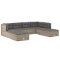 vidaXL Set de muebles de jardín 8 pzas y cojines ratán sintético gris vidaXL Set de muebles de jardín 8 pzas y cojines ratán sintético gris