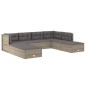 vidaXL Set de muebles de jardín 8 pzas y cojines ratán sintético gris vidaXL Set de muebles de jardín 8 pzas y cojines ratán sintético gris