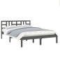 vidaXL Estructura de cama madera maciza gris Super King 180x200 cm vidaXL Estructura de cama madera maciza gris Super King 180x200 cm