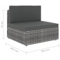 vidaXL Juego muebles de jardín 6 pzas y cojines ratán sintético gris vidaXL Juego muebles de jardín 6 pzas y cojines ratán sintético gris