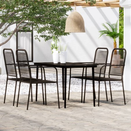 vidaXL Juego de comedor de jardín 5 piezas negro