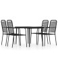 vidaXL Juego de comedor de jardín 5 piezas negro vidaXL Juego de comedor de jardín 5 piezas negro