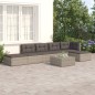 vidaXL Set de muebles de jardín 6 pzas y cojines ratán sintético gris vidaXL Set de muebles de jardín 6 pzas y cojines ratán sintético gris