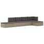 vidaXL Set de muebles de jardín 6 pzas y cojines ratán sintético gris vidaXL Set de muebles de jardín 6 pzas y cojines ratán sintético gris