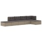 vidaXL Set de muebles de jardín 6 pzas y cojines ratán sintético gris vidaXL Set de muebles de jardín 6 pzas y cojines ratán sintético gris