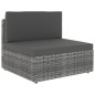 vidaXL Juego muebles de jardín 9 pzas y cojines ratán sintético gris vidaXL Juego muebles de jardín 9 pzas y cojines ratán sintético gris