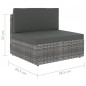 vidaXL Juego muebles de jardín 9 pzas y cojines ratán sintético gris vidaXL Juego muebles de jardín 9 pzas y cojines ratán sintético gris
