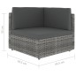vidaXL Juego muebles de jardín 9 pzas y cojines ratán sintético gris vidaXL Juego muebles de jardín 9 pzas y cojines ratán sintético gris