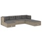 vidaXL Set de muebles de jardín 7 pzas y cojines ratán sintético gris vidaXL Set de muebles de jardín 7 pzas y cojines ratán sintético gris