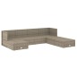 vidaXL Set de muebles de jardín 7 pzas y cojines ratán sintético gris vidaXL Set de muebles de jardín 7 pzas y cojines ratán sintético gris