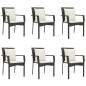 vidaXL Set de comedor de jardín 7 pzas y cojines ratán sintético negro vidaXL Set de comedor de jardín 7 pzas y cojines ratán sintético negro