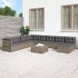 vidaXL Set de muebles de jardín 9 pzas y cojines ratán sintético gris vidaXL Set de muebles de jardín 9 pzas y cojines ratán sintético gris