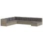vidaXL Set de muebles de jardín 9 pzas y cojines ratán sintético gris vidaXL Set de muebles de jardín 9 pzas y cojines ratán sintético gris