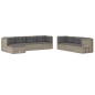 vidaXL Set de muebles de jardín 8 pzas y cojines ratán sintético gris vidaXL Set de muebles de jardín 8 pzas y cojines ratán sintético gris