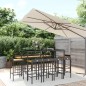 vidaXL Mesa y taburetes altos jardín 11 pzas madera y ratán PE negro vidaXL Mesa y taburetes altos jardín 11 pzas madera y ratán PE negro