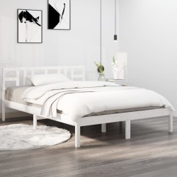 vidaXL Estructura de cama de madera maciza de pino blanca 120x200 cm