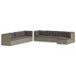 vidaXL Set de muebles de jardín 9 pzas y cojines ratán sintético gris vidaXL Set de muebles de jardín 9 pzas y cojines ratán sintético gris