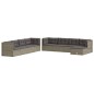 vidaXL Set de muebles de jardín 9 pzas y cojines ratán sintético gris vidaXL Set de muebles de jardín 9 pzas y cojines ratán sintético gris