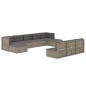 vidaXL Set de muebles de jardín 10 pzas y cojines ratán sintético gris