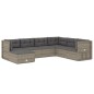 vidaXL Set de muebles de jardín 7 pzas y cojines ratán sintético gris vidaXL Set de muebles de jardín 7 pzas y cojines ratán sintético gris