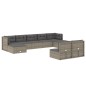 vidaXL Set de muebles de jardín 9 pzas y cojines ratán sintético gris vidaXL Set de muebles de jardín 9 pzas y cojines ratán sintético gris