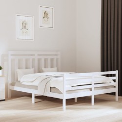 vidaXL Estructura de cama de madera maciza de pino blanca 160x200 cm