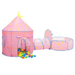 vidaXL Tienda de juegos para niños con 250 bolas rosa 301x120x128 cm