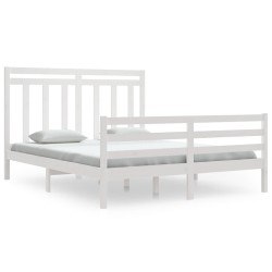 vidaXL Estructura de cama de madera maciza de pino blanca 160x200 cm