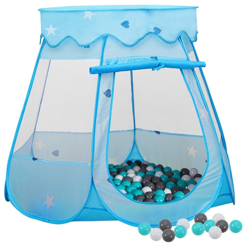 vidaXL Tienda de juegos para niños con 250 bolas azul 102x102x82 cm vidaXL Tienda de juegos para niños con 250 bolas azul 102x102x82 cm