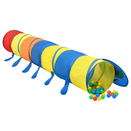 vidaXL Túnel de juegos niños con 250 bolas poliéster multicolor 245 cm