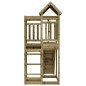 vidaXL Casa de juegos con pared escalada de madera impregnada de pino vidaXL Casa de juegos con pared escalada de madera impregnada de pino
