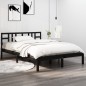 vidaXL Estructura de cama de madera maciza de pino negra 200x200 cm
