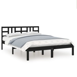 vidaXL Estructura de cama de madera maciza de pino negra 200x200 cm