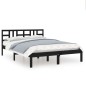vidaXL Estructura de cama de madera maciza de pino negra 200x200 cm