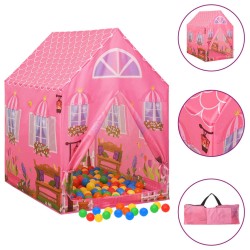 vidaXL Tienda de juegos para niños con 250 bolas rosa 69x94x104 cm