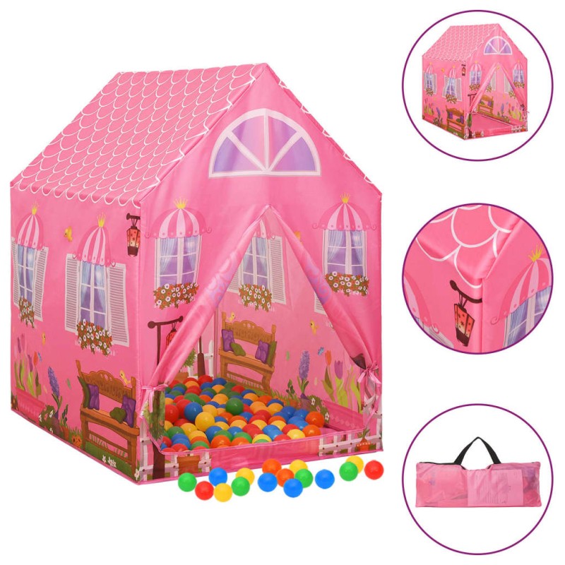 vidaXL Tienda de juegos para niños con 250 bolas rosa 69x94x104 cm vidaXL Tienda de juegos para niños con 250 bolas rosa 69x94x104 cm
